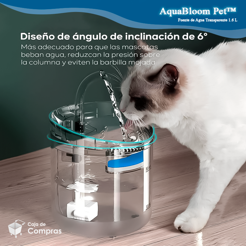 AquaBloom Pet™ - Fuente de Agua Transparente 1.6 L