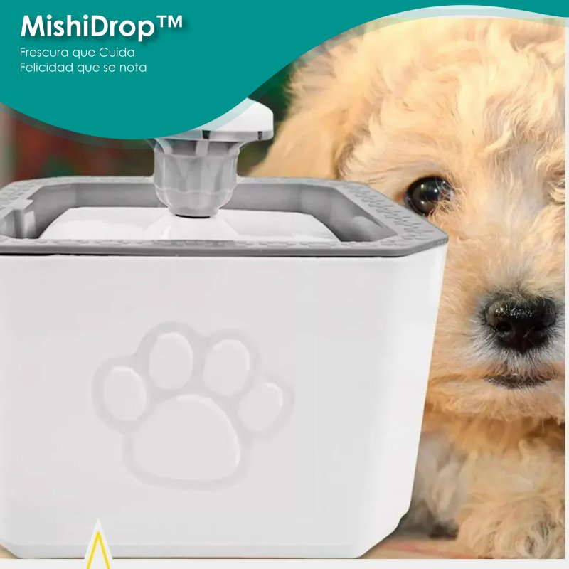 Fuente de Agua Electrica Cuadrada - MishiDrop™ / Agua limpia 24/7 con 2 filtros recargables