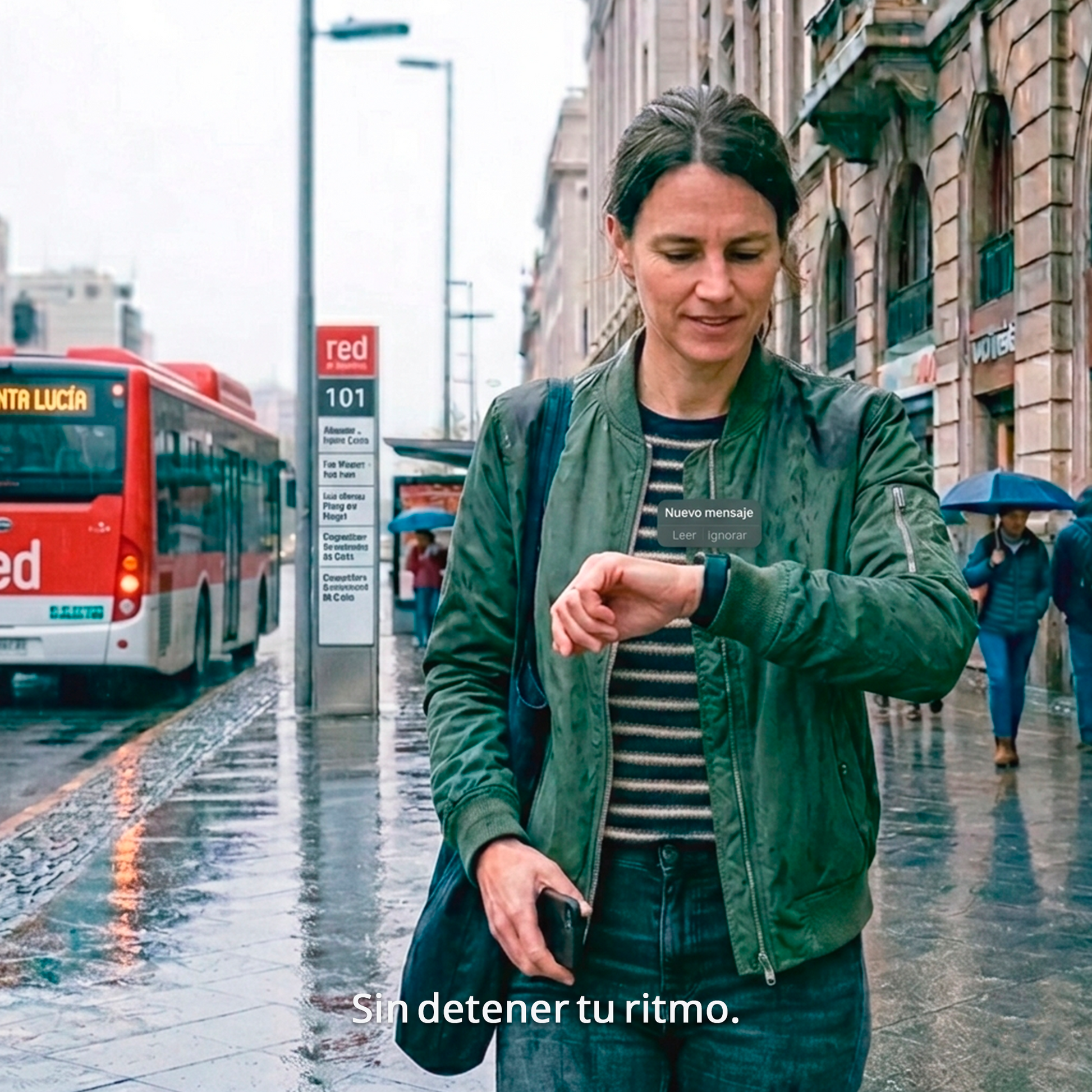 Smartwatch ActiveSync™ by Caja de Compras, displaying a sleek design with a vibrant touchscreen and fitness tracking features.