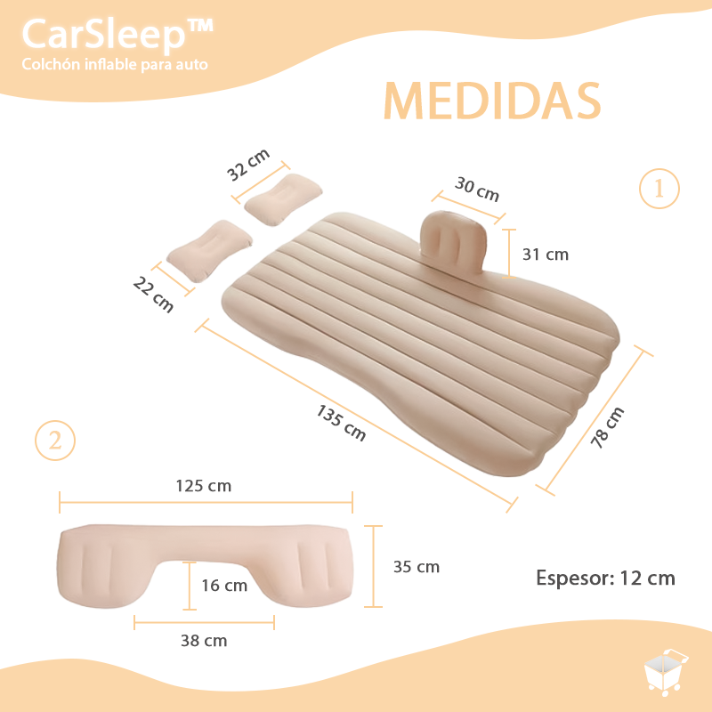 CarSleep™ - Colchón inflable para auto - Caja de Compras