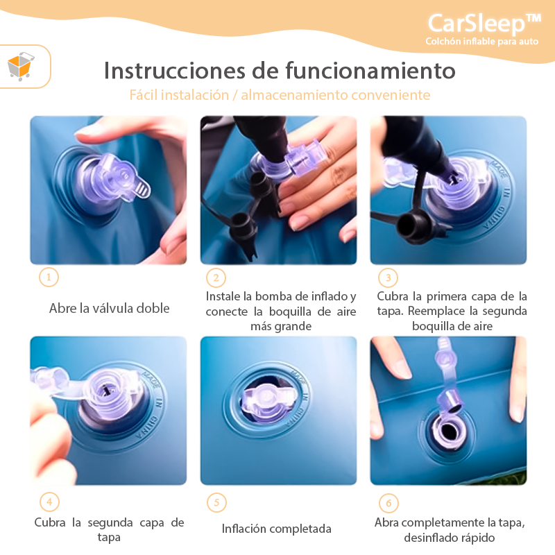CarSleep™ - Colchón inflable para auto - Caja de Compras