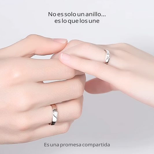 Set de 2 anillos HeartBond™ ajustable para parejas - Caja de Compras