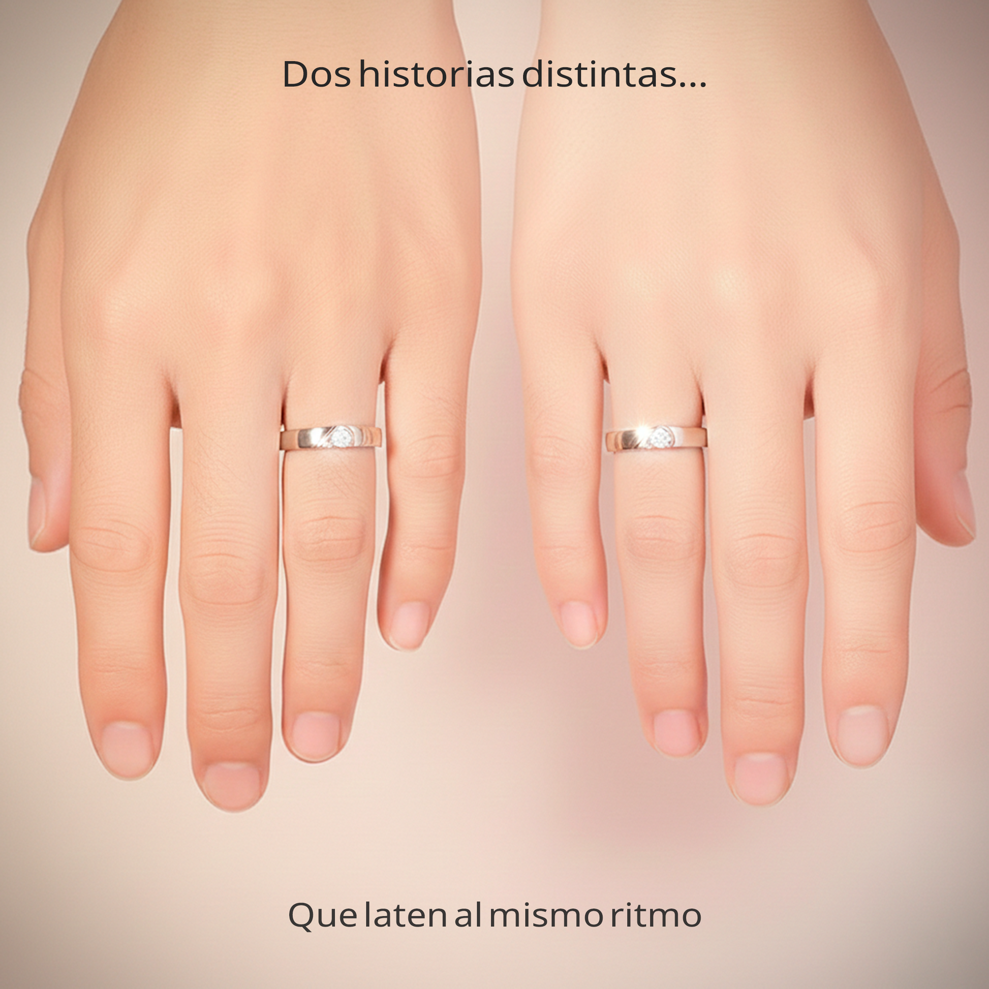 Set de 2 anillos HeartBond™ ajustable para parejas - Caja de Compras