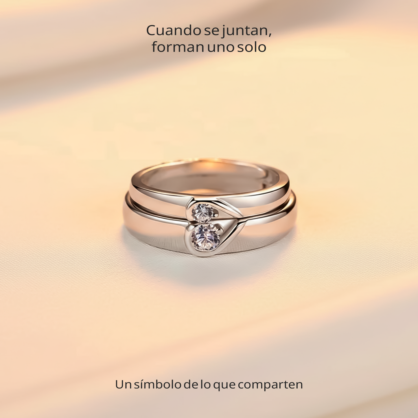 Set de 2 anillos HeartBond™ ajustable para parejas - Caja de Compras