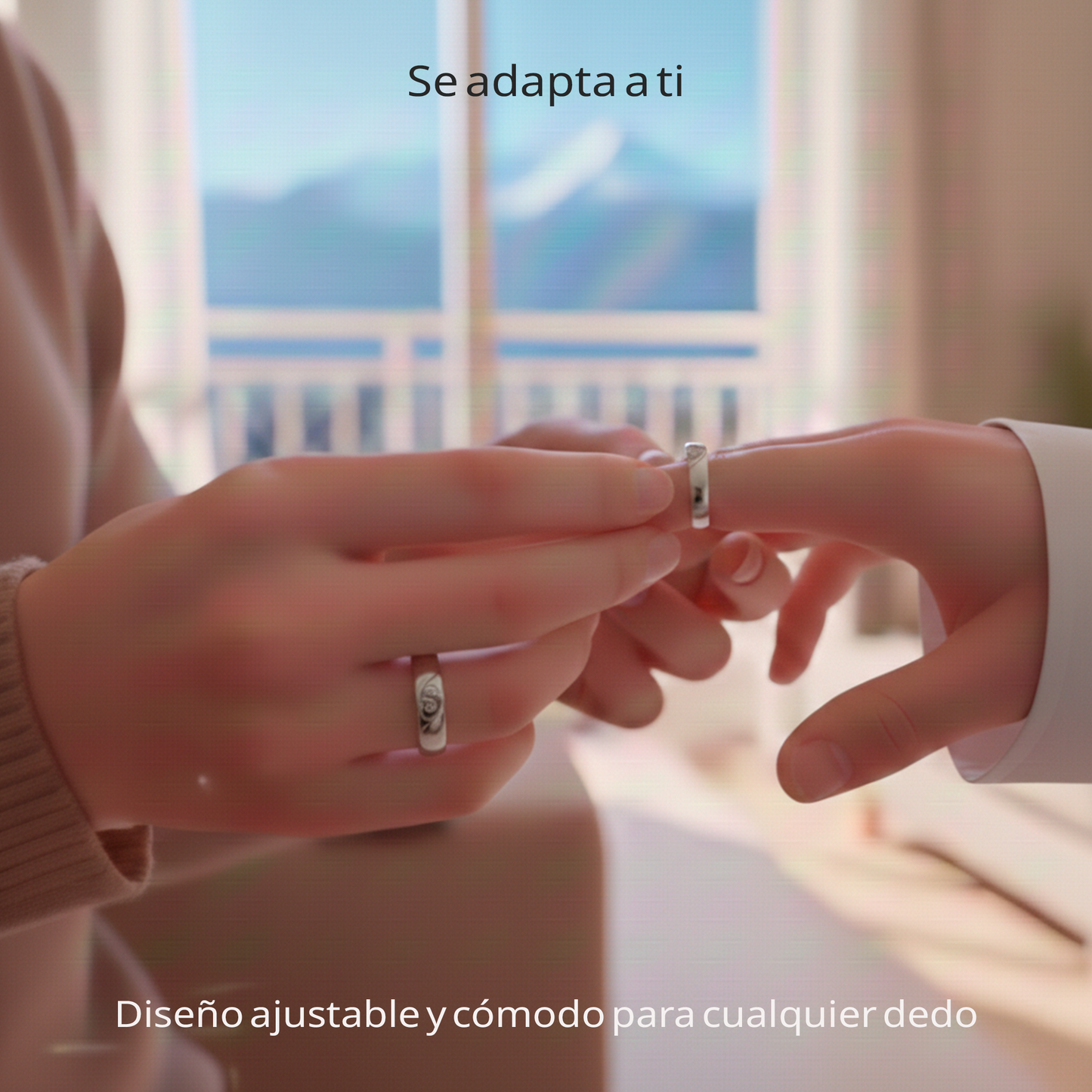 Set de 2 anillos HeartBond™ ajustable para parejas - Caja de Compras