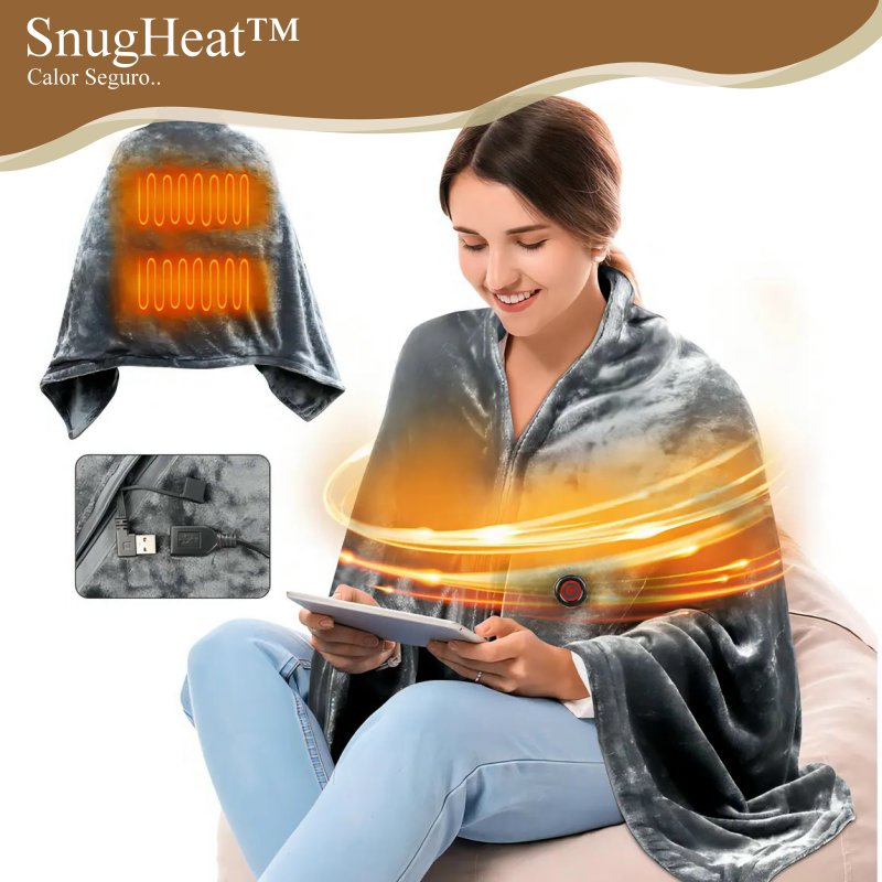 Manta Térmica Eléctrica USB Tipo Poncho - SnugHeat™