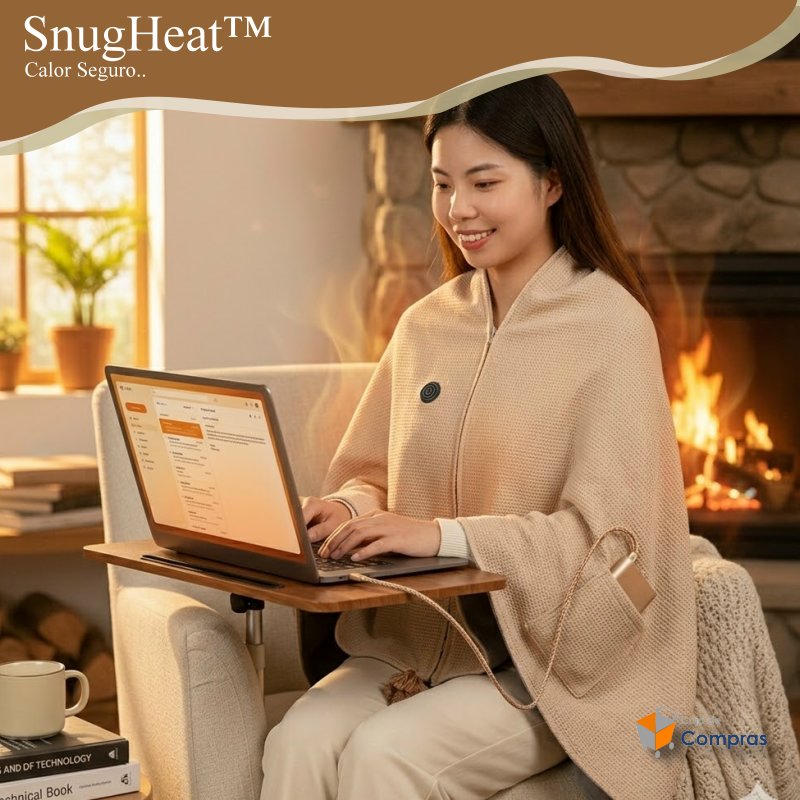 Manta Térmica Eléctrica USB Tipo Poncho - SnugHeat™