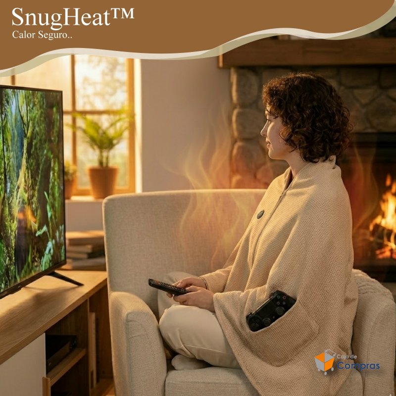 Manta Térmica Eléctrica USB Tipo Poncho - SnugHeat™
