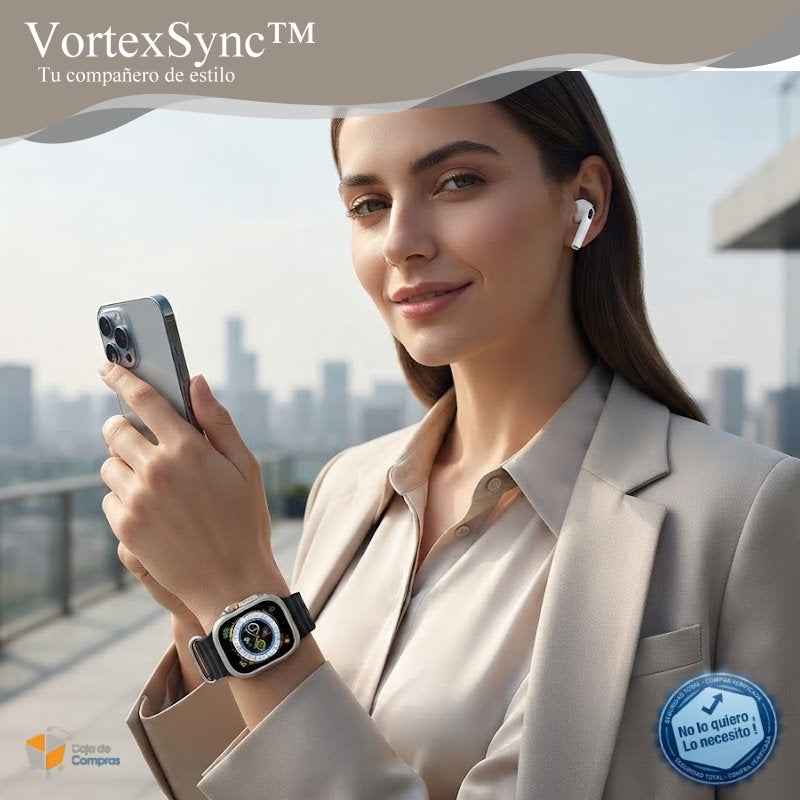Reloj Smartwatch VortexSync™  con 8 Correas - Caja de Compras