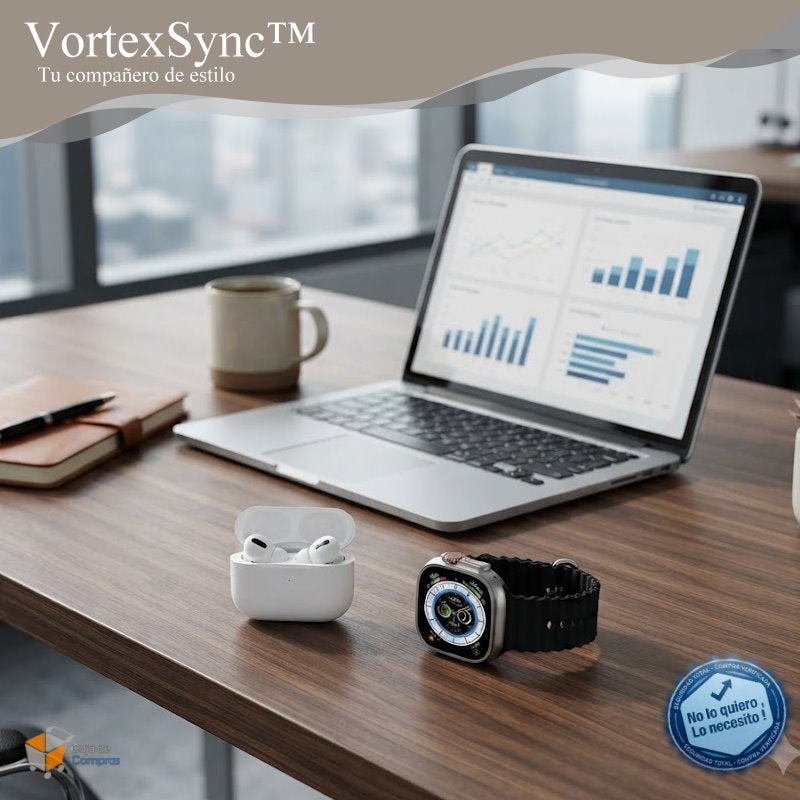 Reloj Smartwatch VortexSync™  con 8 Correas - Caja de Compras