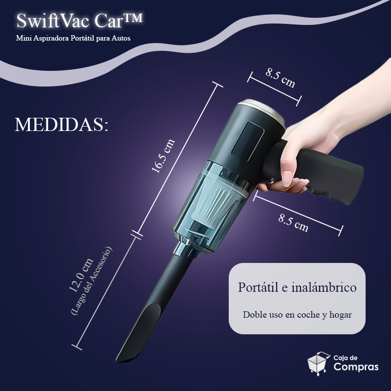 SwiftVac Car™ - Mini Aspiradora Portátil para Autos - Caja de Compras