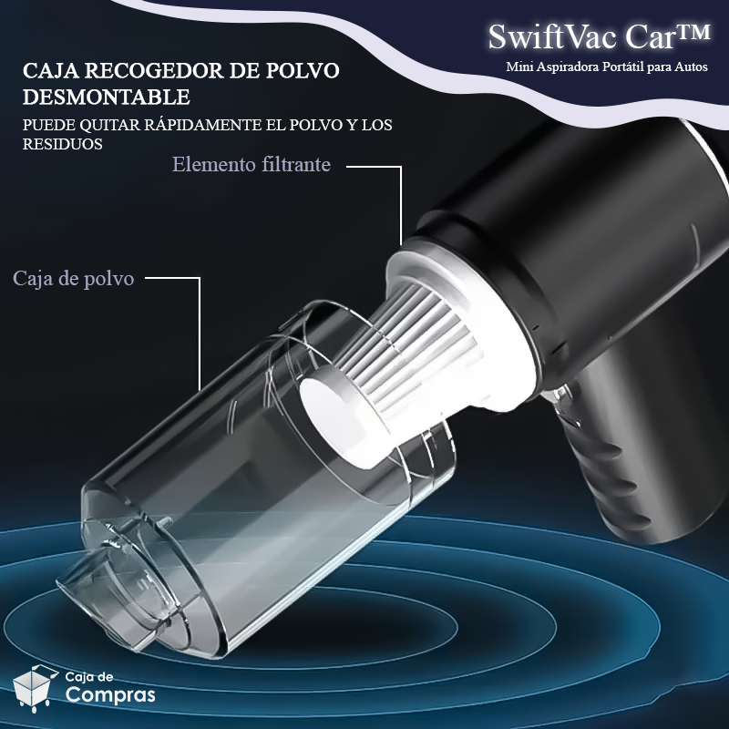 SwiftVac Car™ - Mini Aspiradora Portátil para Autos - Caja de Compras